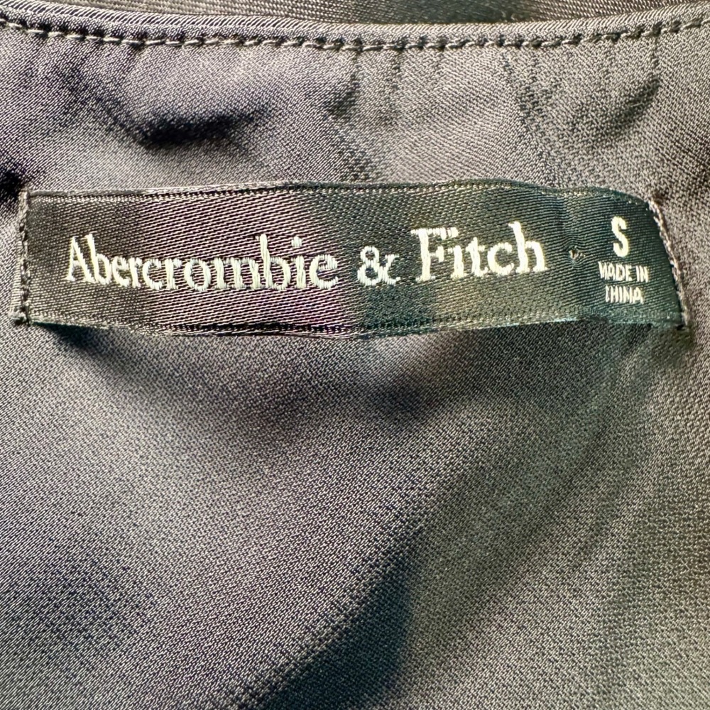 Abercrombie & Fitch Womens Black Satin Cowl Neck Cami Top Adjustable Straps S - Picture 4 of 5